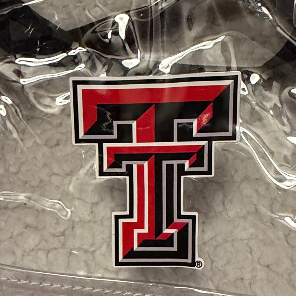 Clear Texas Tech Tote Bag with Black Straps - Picture 3 of 3